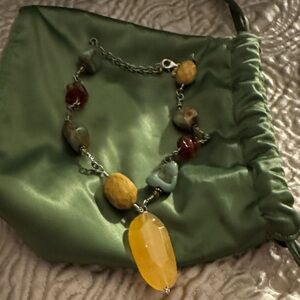 Silpada Yellow and Red Gemstone Necklace
